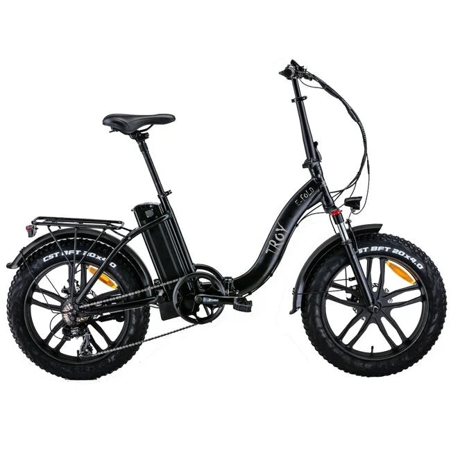 Troy Elektrische Vouwfiets E Fold 7sp zwart 360 Watt fatbikeonline