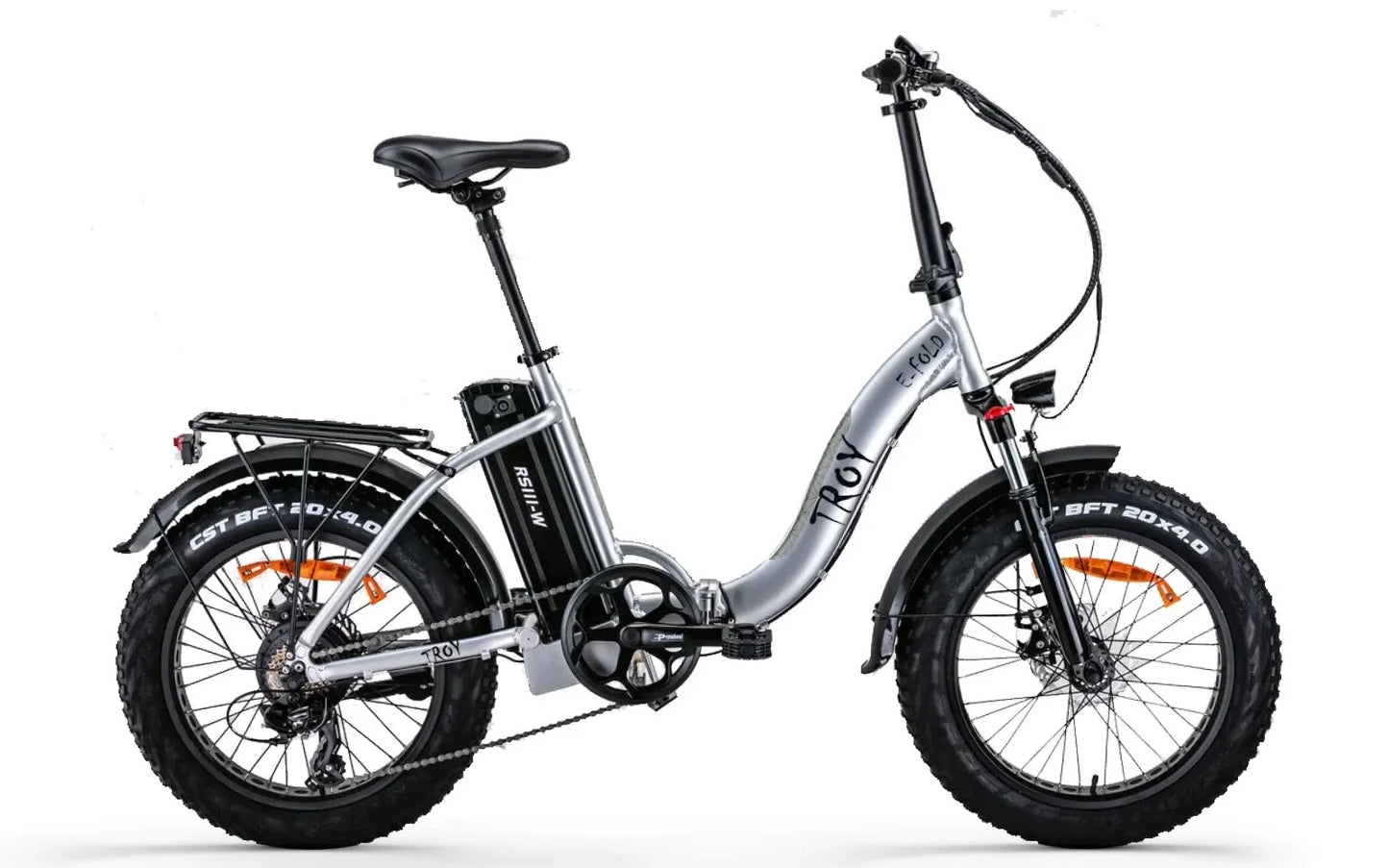 Troy Elektrische Vouwfiets E-Fold 7sp grijs 360 Watt